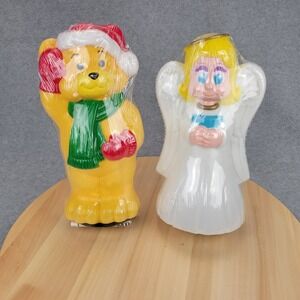 Set of 2 Christmas Blow Mold General Foam 10" Path Light Toppers New In Package